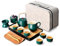 fanquare Grüner Chinesischer Tee Set Porzellan Kung Fu Tee Sets für Erwachsene 13 Stück Traditionelles Reise Tee Set mit Teekanne Tablett Reisetasche Japanischer Tee Service für Geschenke