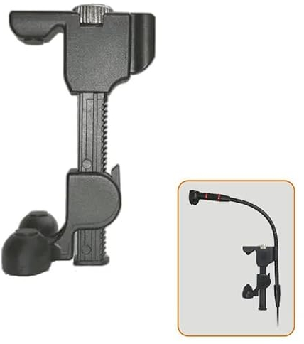 Instrument Microphone Clip for Violin and Mandolin, Viola, Banjo, High-strength Plastic hardware, Black