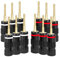 Unifizz Flex Pin Banana Plugs 24K Gold Plated Pin Plug Type Speaker Connector for Speaker Wire, Home Theater, Wall Plate, Audio/Video Receiver and Sound Systems(6 Pairs/12 Pcs)