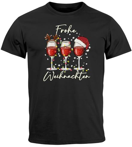 MoonWorks® Herren T-Shirt Weihnachten Printshirt Rentier Rudolf Design Aufdruck Frohe Xmas