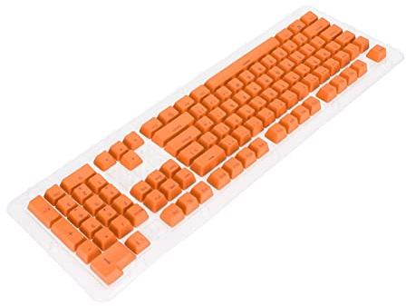 flexman 106 Keys PBT Keycaps, OEM Ergonomic Keyboard Keycaps Set Computer Replacement Accessoires for 61, 87, 104 Mechanical Keyboards for Home Office (Orange)