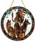 Wandbild oder Fensterbild Indianer Squaw Wolf 20 cm Ø Maritim Deko MU K10