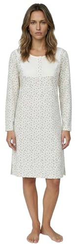 Zeitlos Nachthemd Damen Langarm Dora mit Tulpen M-2XL Schlafshirt kleine Knopfleiste