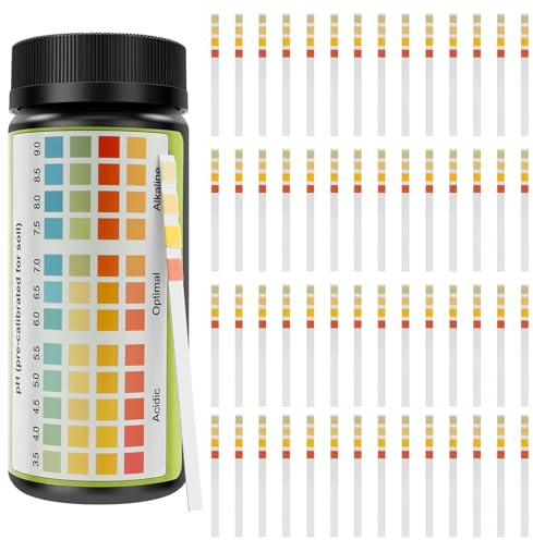 100 Pack Soil PH Test Strips (3.5-9.0 Range) Practical Easy to Use Strip Soil PH Tester Kit Accurate Gardening Lawn Test Tool Set for Lawn Grass