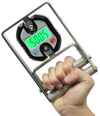 Tester muscolare per esercizi manuali, tester della forza di presa con display digitale LCD, carico massimo 150 kg, acciaio inossidabile 304, dinamometro per la