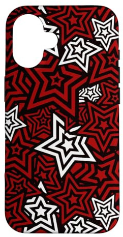 Stylish Persona UI Menu Star Red pattern Japan anime RPG Case for iPhone 16