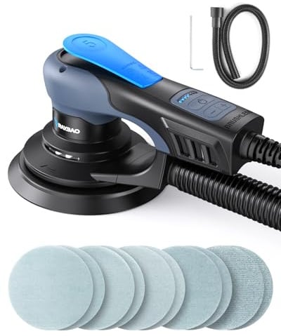 350W Bürstenloser Exzenterschleifer, 150mm Schleifteller 5mm Exzentrizität | Exzenter Schleifer 6 Stufiger bis 10.000 U/min, Geringe Vibrationen, Leicht, Exenterschleifmaschine für Holzoberflächen
