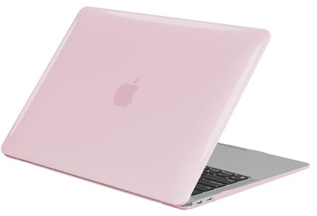 EooCoo für MacBook Air 13 Zoll Hülle M1 2021-2018 Kristall Rosa Case | Glasklar, Dünne, Hartschale Schutzhülle Kompatibel mit MacBook Air 13,3 Snap-on Cover, Einfach Anzubringen, Laptop Zubehör