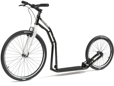 YEDOO Tulu Tretroller - Kickscooter für Erwachsene mit Luftreifen 26/20 und verstellbarem Lenker, Schwarz