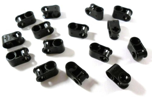 15 Stück LEGO TECHNIC Achs und Pin-Verbinder in Schwarz.