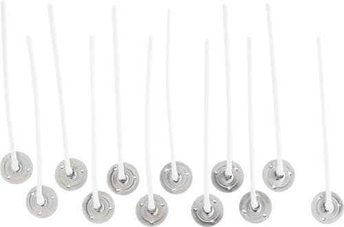 Glorex 6 8620 Kerzendochte mit Wachs, Länge 80 mm, 12 Stück, Weiß