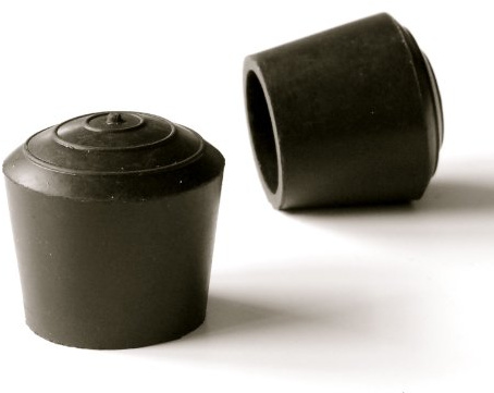 ajile - 4 pièces - Embout Enveloppant Rond en Caoutchouc pour Tubes de diam. 30 mm - Noir - EVR930-M