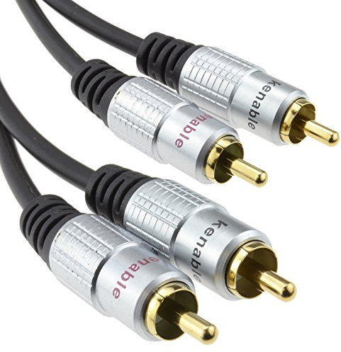 Pro Audio Metal 2 x RCA Fono Clavijas a Gemelo Clavijas Cable Cable Oro 1 m [1 metros/1m]