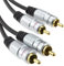 Pro l'audio Métal 2 x RCA Cinch Fiches vers Double Fiches câble Cordon Plaqués Or 1 m [1 mètre/1m]