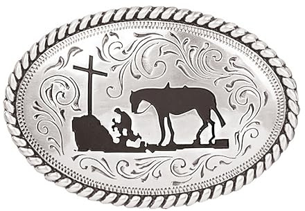 Nocona Boots Boys Kid s MF Cowboy Prayer Buckle Silver