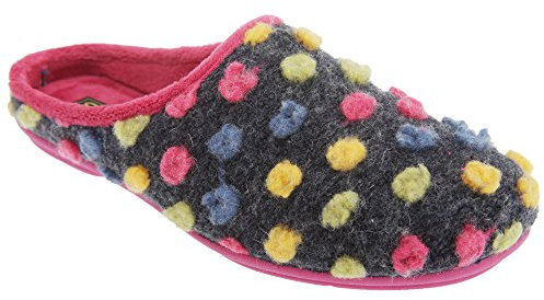 Zapatillas de Estar por casa Abiertas Modelo Amy con Estampado de Lunares para Mujer (37/Fucsia)