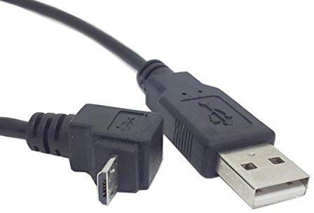System-S - Câble de données Micro USB Court - avec fiches coudées à 90° - 20 cm