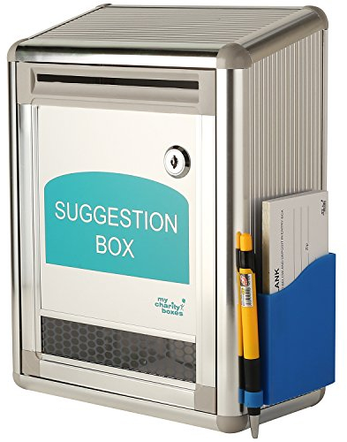 Aluminium Vorschlagsbox ~ Spendenbox ~ Briefkasten ~ Kommentarbox mit Schloss und Schlüssel