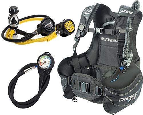 CRESSI Start Tauchset – INT L – Mit XS2 AC2 Atemregler, Start Tarierjacket und Mini-Manometer – Robuste Konstruktion aus Metall und Kunststoff – Italienische Qualität seit 1946