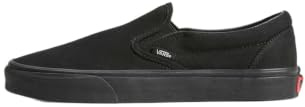 Vans Unisex Classic Slip On Unisex Sneakers, Black/Black, 9.5 US Women/8 US Men