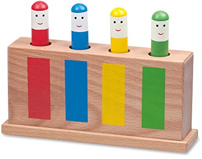 Galt Pop-Up Toy - Colourful Wooden Sensory Toy for Boys and Girls -Early Learning Cause and Effect Toy for Colour Recognition and Motor Skills Development - First Birthday Gift for Ages 12 Months Plus