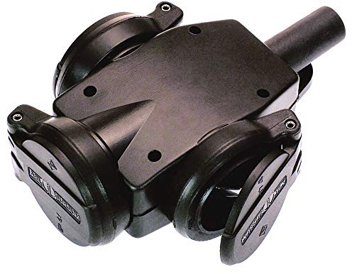 as - Schwabe Regleta de 3 enchufes de 230 V / 16 A – Goma maciza – Enchufe múltiple para distribución de corriente – Adecuado para obras de construcción, comercios, interiores – IP44 – Fabricado en