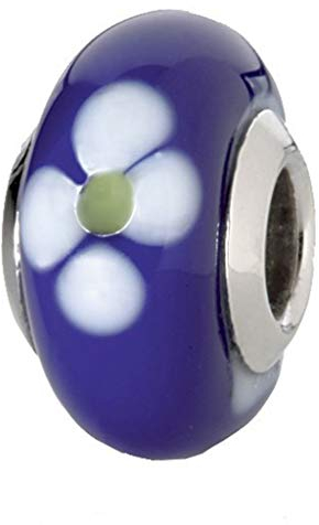 CEM Beads Drops Glaskugel blau 925/-Silber Kern CD701
