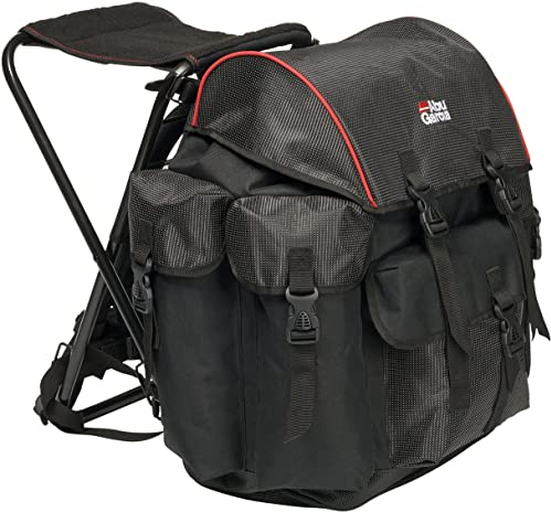 Abu Garcia Großer Angelrucksack mit integriertem Stuhl - strapazierfähiger, wasserabweisender Rucksack für Angler, Karpfenangeln, Meeresangeln, Camping und Outdoor-Abenteuer