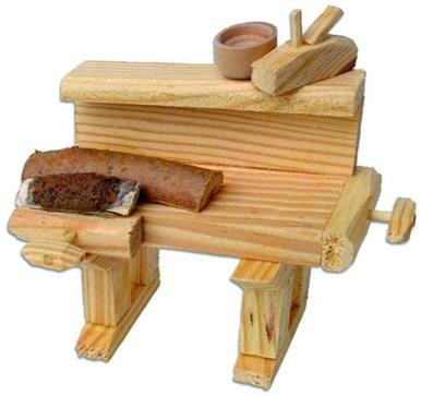 Unbekannt Miniatur Modell Zubehör, Werkbank, Länge 9,5cm
