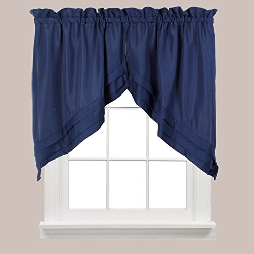 SKL Home Holden Curtain Tier Pair, 57 x 30, Navy, 2 Count