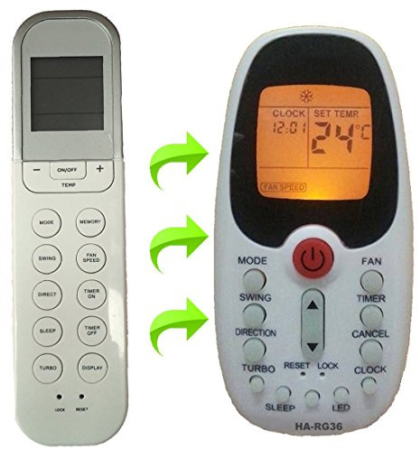 Replacement Air Conditioner Remote Control for Midea Mirage ComfortStar RG36A/BGER RG36B/BGE RG36C/BGE RG36D/BGE RG36E/BGERG36F2/BGEF RG36F3/BGEF RG36F4/BGEF