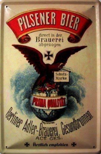 FVLFIL Berliner Adler Pilsener Bier Brauerei Berlin Blechschild Schild Blech Metall Metal Tin Sign 20 x 30 cm