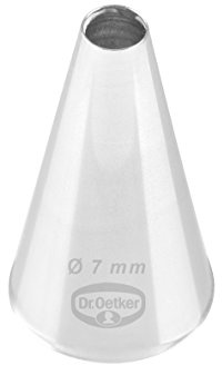 Dr. Oetker Lochtülle 7 mm, Lochtülle aus der Tüllen-Manufaktur, Backzubehör zum Dekorieren (Farbe: Silber), Menge: 1 Stück