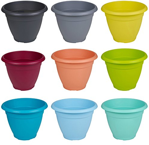 Pot de fleurs plastique rond, Noir , 35 cm
