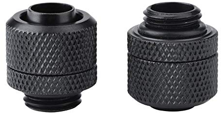 ASHATA 2PCS 2 '' G1 / 4 Anschraubtülle für PC Wasserkühlung,Eiszapfen Schnellverschlusskupplungsset mit verstecktem Silikonring,Two-Touch Verschraubung Eiszapfen Doppelnippel für CPU Wasserkühlung