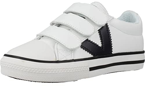 victoria Low-Top Tribu Leder-Effekt & Kontrast-Logo & Klettverschlüsse 1065162 für Jungen Blanco 33