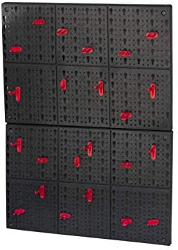 KCT 2 Pcs Wall Mount Tool Pegboard Storage Organiser Shelves Hangers Hook Panels