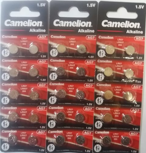 Camelion AG7 395/399 / SR 927 SW / G7 1.5V Watch Battery - 3X Blisters