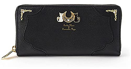 Cosplaypark Anime Portmonee PU Leder Süße Geldbörse Unisex Schwarz/Weiß 19,5 × 9,5 × 2,2 cm (Schwarz)
