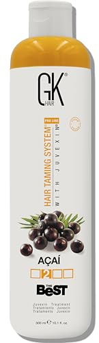 GK HAIR Global Keratin The Best ACAI (10.1 Fl Oz/300ml) Vegan Smoothing Keratin Hair Treatment Professional Brazilian Complex Blowout Straightening For Silky Smooth Frizz Free Hair Formaldehyde Free