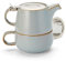 NEu teemando® Tea for one Set Mans Keramik, 4-teilig mit Edelstahlsieb- und -deckel Kanne: 0,45 l/Tasse: 0,25 l