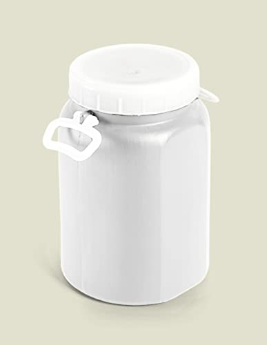 Mugar - Bidón de Plástico Homologado para Uso alimentario con Boca Ancha Blanco de 15 litros- Idóneo para Transporte y Almacenamiento de Alimentos
