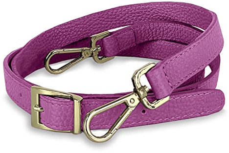 JOPHY & CO. Cinghie di Ricambio Regolabile in Vera Pelle per Borsa a Tracolla cod. 5299 (Metallo Oro, Fucsia)