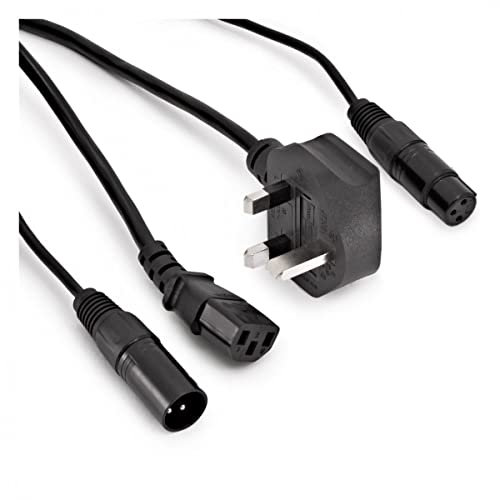 gear4music 10m IEC and XLR Combined Audio & Power Cable