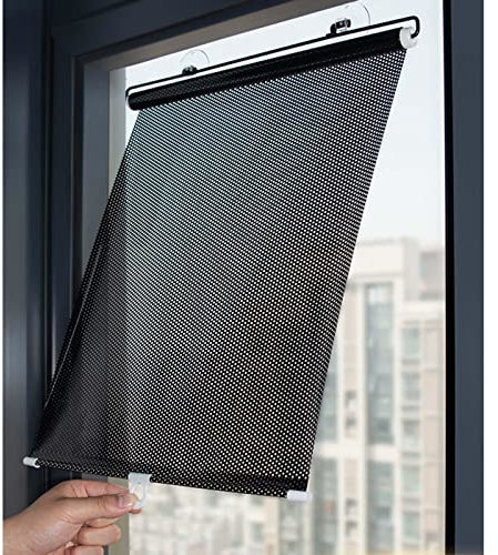 Xrdbfd Tenda a Rullo Oscurante per Finestre, Tende Avvolgibile Parasole 40x60/58x125 Cm, Tenda a Rullo a Scomparsa Portatile, Persiane Oscuranti Senza Foratura con Ventosa,40x125cm/16 * 49in