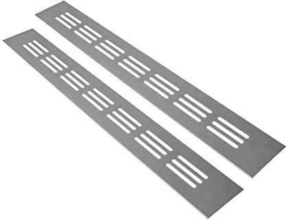 Vent Systems 40 x 300 mm Confezione da 2 griglie di ventilazione in alluminio argento con griglia per insetti. Applicazioni HVC, riscaldamento, raffreddamento e ventilazione.