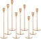 Teruntrue 9 Stück Kerzenständer Kegel Kerzenhalter, Gold Metall Kerzenhalter Kerzenständer Tisch Centrepieces Set für Hochzeit Weihnachten Kerzenlicht Abendessen Jahrestag Home Decoration