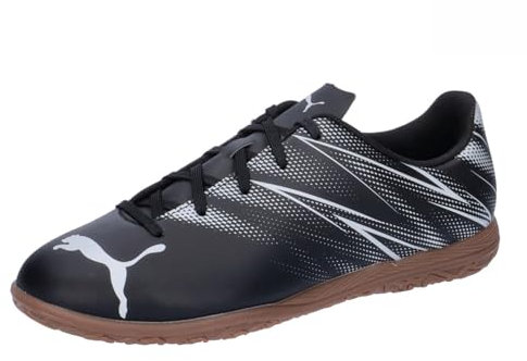 Puma Unisex Youth Attacanto It Jr Soccer Shoes, Puma Black-Silver Mist, 4 UK