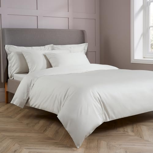 Christy 400TC Super King Duvet Cover Set | Ivory | 100% Cotton | Silky Smooth and Soft Bed Linen | Luxury 400 Thread Count Super King Quilt Cover Set