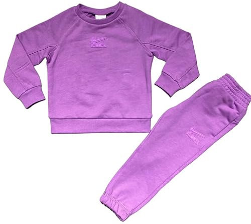 Nike -Tuta COMPOSTA da Felpa E Pantalone -Felpa con Cappuccio -Felpa con Orlo E Polsini A Coste -Felpa con Logo Pantalone con GIROVITA Elastico Viola Lilla 6-7 Anni